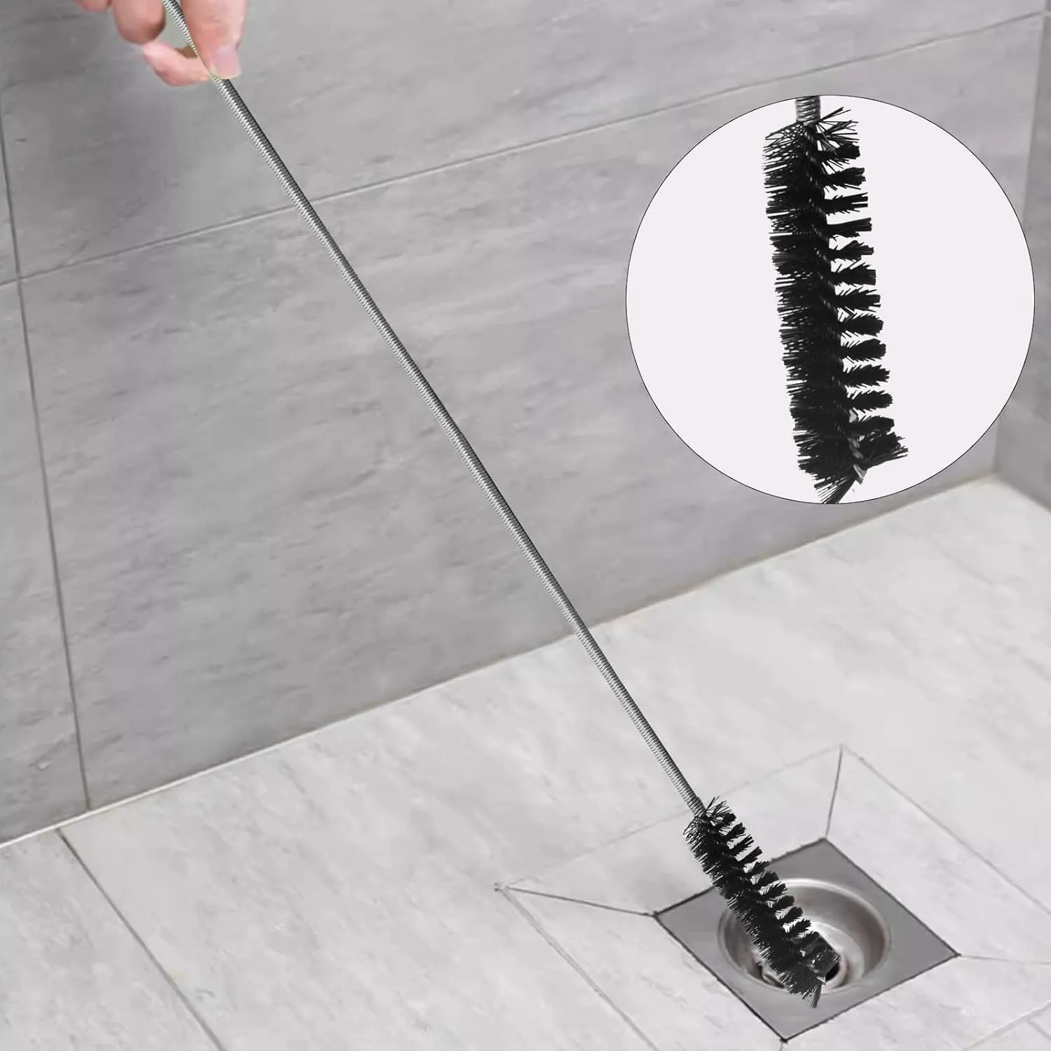 155cm Limpiador de Tuberías Largo, Cepillo de Limpieza Flexible de Nailon y Acero Inoxidable, Cepillo de Limpieza de Tubo Flexib