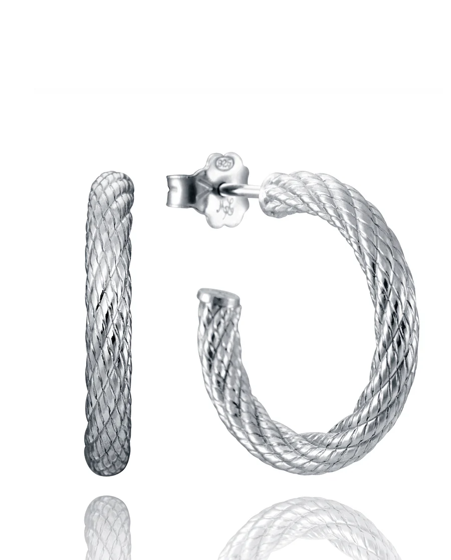 925 Silver Rhodium-Plated Trend Earrings