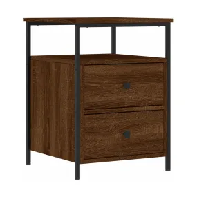 Bedside table engineered wood brown oak 44x45x60 cm