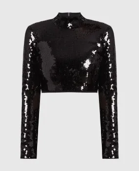 David Koma Black sequin top