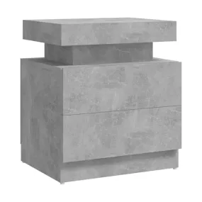 Gray Concrete Engineered Wood Bedside Table 45x35x52 cm