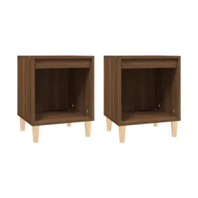 Nightstands 2 pack brown oak 40x35x50 cm.