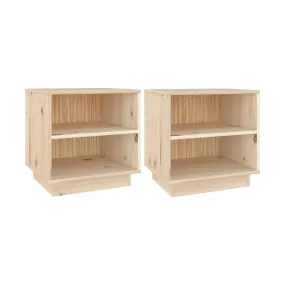 Pair of 2 solid pine wood nightstands 40x34x40 cm.
