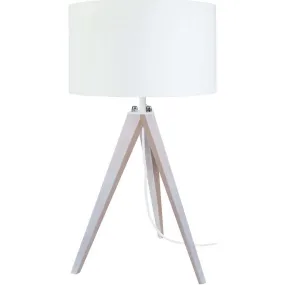 round white wooden night lamp
