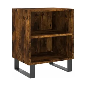 Smoked Oak Engineered Wood Bedside Table 40x30x50 cm