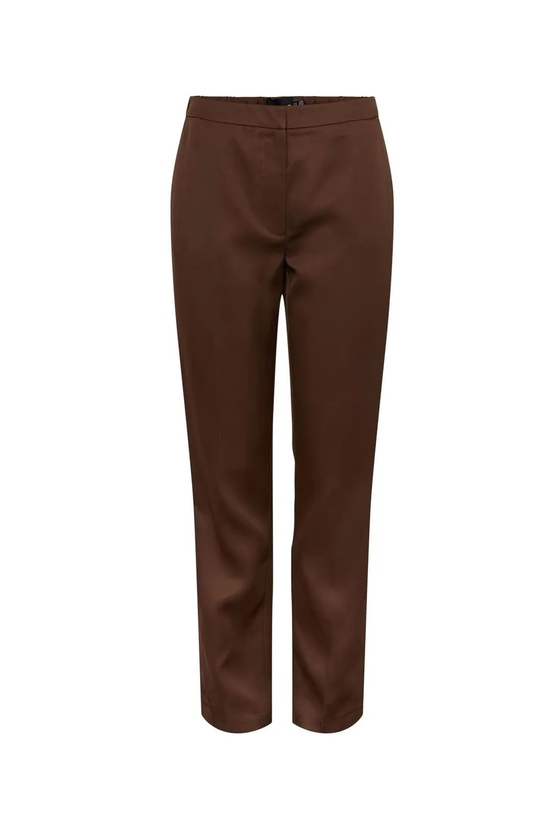 Straight-leg chocolate Pcnatina fabric pants
