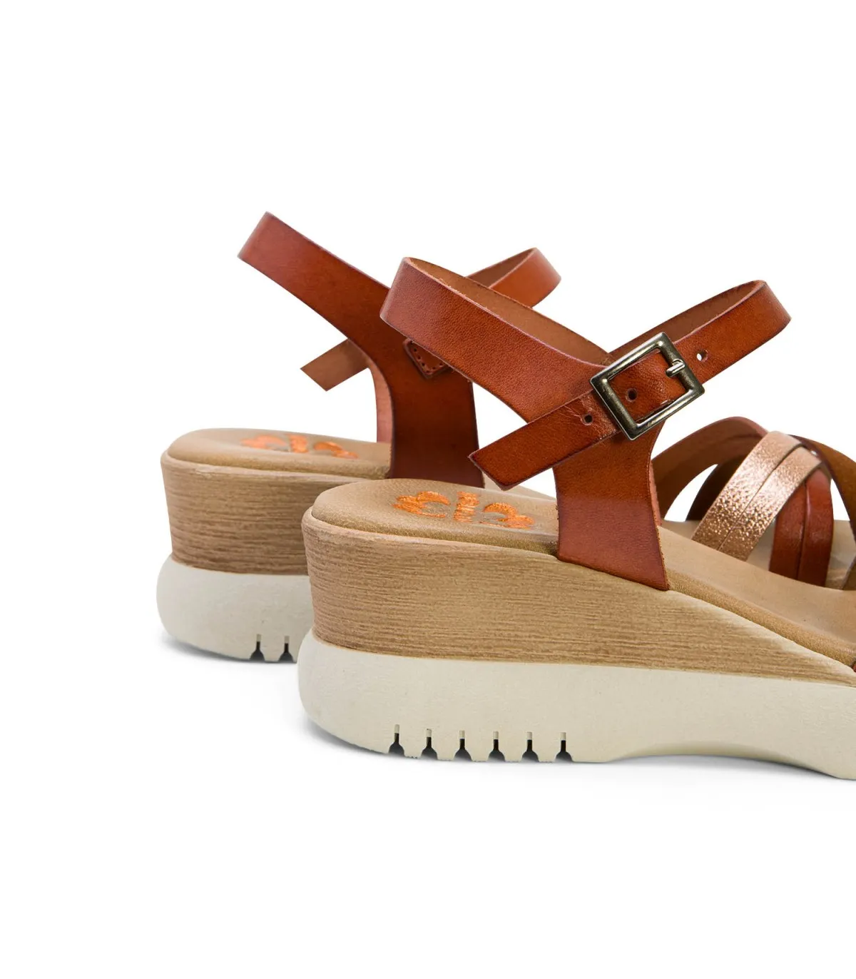 WEDGE SANDALS GENUINE LEATHER ROSE GOLDEN